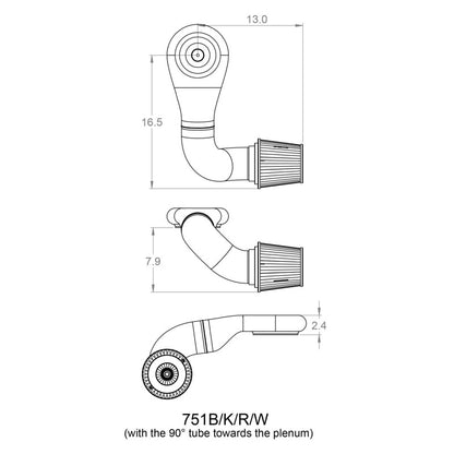 Spectre Plenum Kit (Low) w/Passenger Side 45/90 Degree Tube