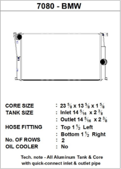 CSF BMW 2 Series (F22/F23) / BMW 3 Series (F30/F31/F34) / BMW 4 Series (F32/F33/F36) M/T Radiator