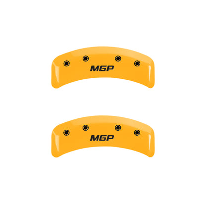 MGP 4 Caliper Covers Engraved Front & Rear MGP Yellow Finish Black Char 1997 Mazda Miata