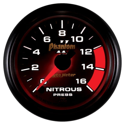Autometer Phantom II 2-1/16in 0-1600 PSI Electrical Nitrous Pressure Gauge