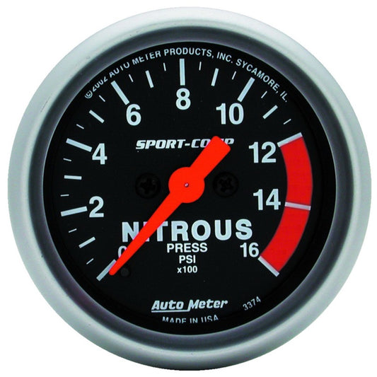 AutoMeter Gauge Nitrous Pressure 2-1/16in. 1600PSI Digital Stepper Motor Sport-Comp