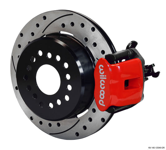 Wilwood Combination Parking Brake Rear Kit 12.19in Dia 0.81in Rotor Thickness - Red Drilled