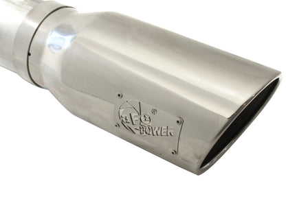 aFe Atlas 5in DPF-Back Aluminized Steel Exh Sys, Ford Diesel Trucks 08-10 V8-6.4L (td) Polished tip