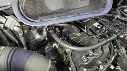 J&L 15-25 Ford Transit 150/250/350 3.5L EcoBoost Passenger Side Oil Separator 3.0 - Black Anodized