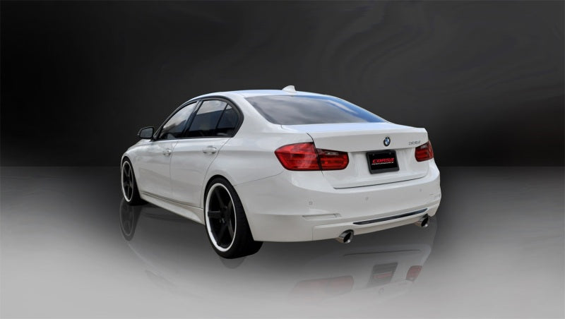 Corsa 2012-17 BMW 335i Sedan RWD F30 3in Polished Touring Dual Rear Single 3.5in Tip Cat-BackExhaust