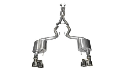 Corsa 15-16 Ford Mustang GT 5.0 3in Cat Back Exhaust Polish Quad Tips (Xtreme)