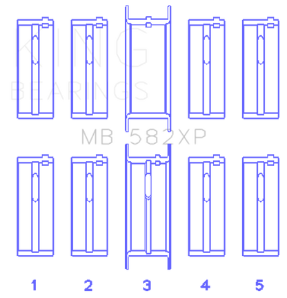 King Engine Bearings Ford 2.0L/2.3L 8V (Size STD) Performance Main Bearing Set