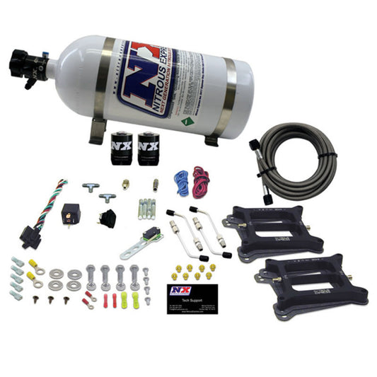 Nitrous Express Dual Holley/Gasoline Nitrous Kit (100-500HP) w/10lb Bottle