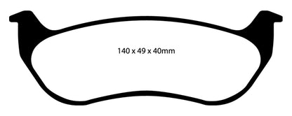 EBC 07-11 Ford Explorer Sport Trac 4.0 Yellowstuff Rear Brake Pads