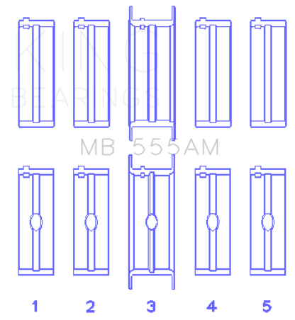 King Engine Bearings Chrysler 350/361/383/403 (Size 010) Main Bearing Set