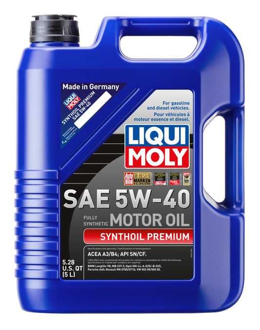 LIQUI MOLY 5L Synthoil Premium Motor Oil SAE 5W40