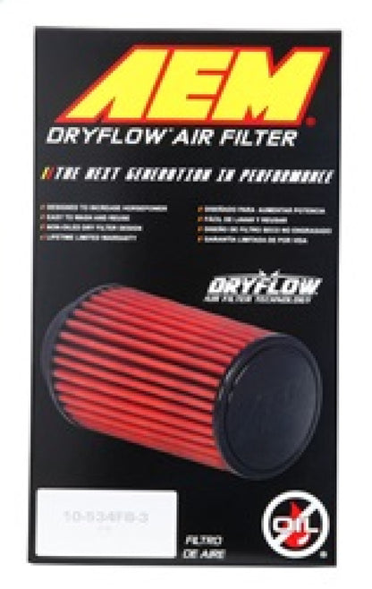 AEM Dryflow Air Filter 2.5in X 9in Dryflow