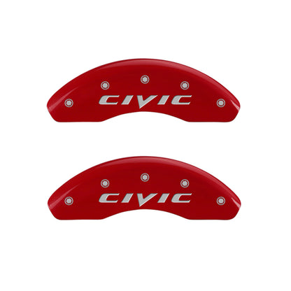 MGP 4 Caliper Covers Engraved Front & Rear MGP Yellow Finish Black Char 2008 Honda Civic
