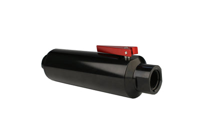 Aeromotive In-Line AN-12 Filter w/Shutoff Valve 100 Micron SS Element - Black Anodize Finish