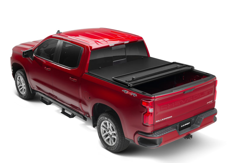 Lund 07-13 Chevy Silverado 1500 Fleetside (8ft. Bed) Hard Fold Tonneau Cover - Black