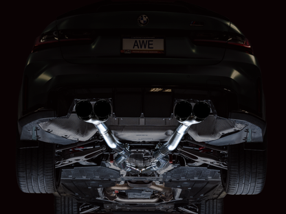 AWE Tuning Track Edition Cat-Back Exhaust for BMW G8X M3/M4 - Diamond Black Tips