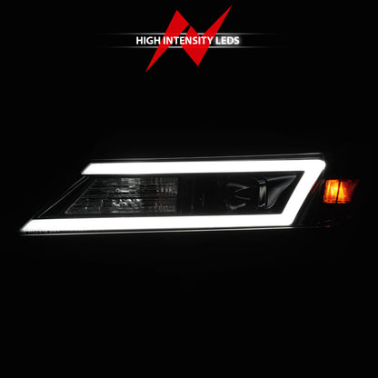 ANZO 14-20 Chevrolet Impala Square Projector LED Bar Headlights w/ Black Housing