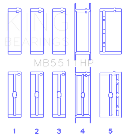 King Engine Bearings GM 326/350/389/400 w/ 3in Main (Size .001) Main Bearing Set