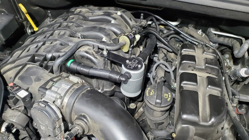 J&amp;L 16-25 Dodge Durango / Jeep Grand Cherokee 3.6L Oil Separator 3.0 Passenger Side - Clear Anod