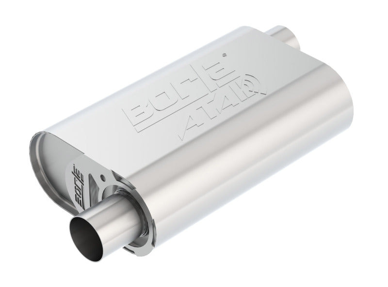 Borla CrateMuffler Stock SBC 283/327/350 ATAK 2.25in Offset/Offset 14inx4.35inx9in Oval Muffler