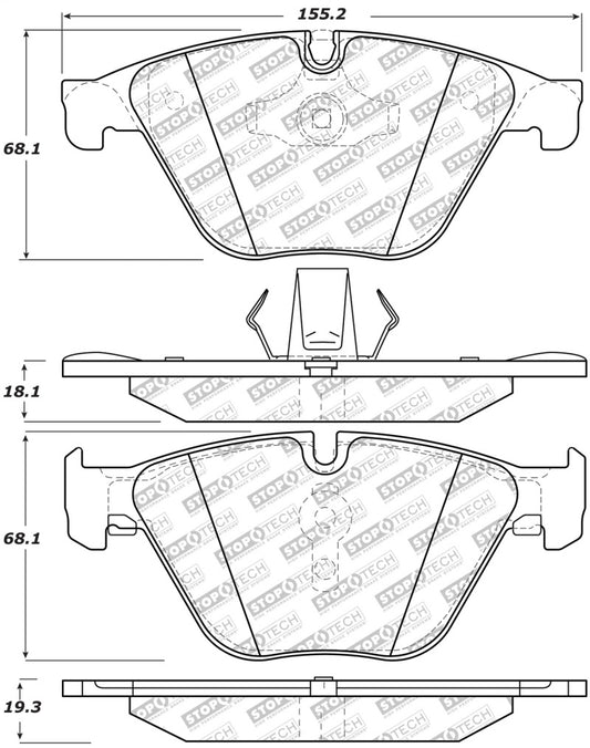 StopTech Street Select 12-19 BMW 640i Front Brake Pads