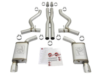 aFe MACHForce XP 3in Sport Tone Cat-Back Exhausts w/ Polished Tips 15-17 Ford Mustang V6/V8