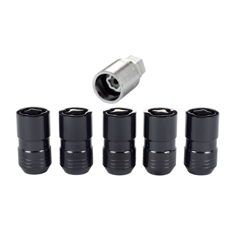 McGard Wheel Lock Nut Set - 5pk. (Cone Seat) M14X1.5 / 22mm Hex / 1.639in OAL - Black