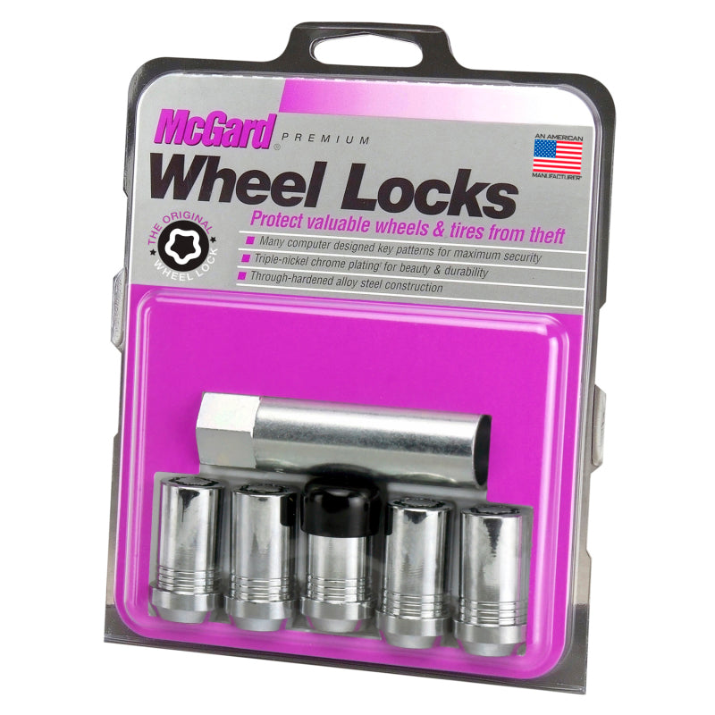 McGard Wheel Lock Nut Set - 5pk. (Cone Seat Tuner) M14X1.5 / 22mm Hex / 1.648in OAL - Chrome