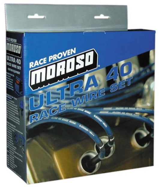 Moroso Chevrolet Small Block Ignition Wire Set - Ultra 40 - Unsleeved - HEI - Over Valve - Red