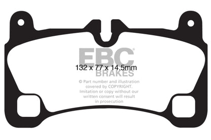 EBC 2008-2009 Volkswagen Touareg 3.6L (2 Holes At Bottom Of Backplate) Ultimax2 Rear Brake Pads