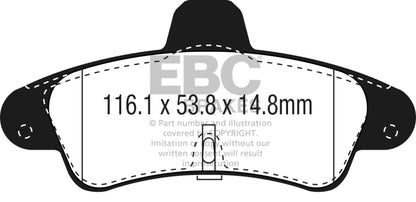 EBC 2001-2003 Mercury Cougar 2.0L Redstuff Rear Brake Pads