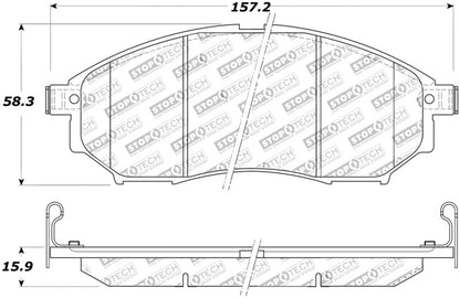 StopTech Street Touring 06-08 350Z w/ Std Brakes Front Brake Pads