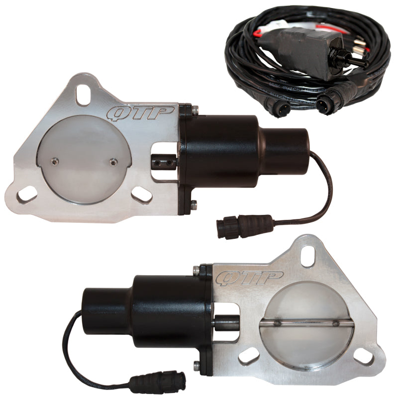 QTP 3in Bolt-On QTEC Dual Electric Cutout Valves - Pair