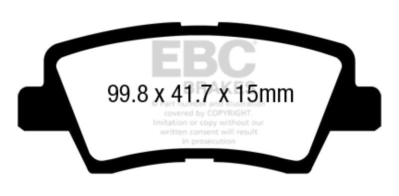 EBC 17+ Kia Sportage 2.0L Turbo (FWD w/Manual PB) Ultimax Rear Brake Pads