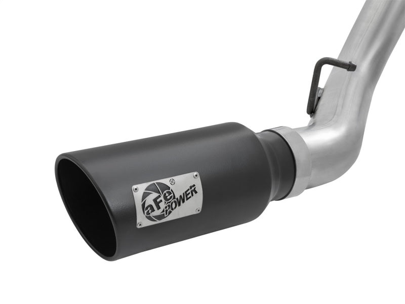 aFe LARGE Bore HD 4in Dual DPF-Back SS Exhaust w/Black Tip 16-17 GM Diesel Truck V8-6.6L (td) LML