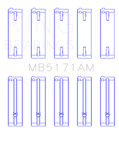 King Engine Bearings Mazda FS-DE L4/FP L4/FS L4  DOHC 16 Valve  (Size +0.5) Main Bearing Set