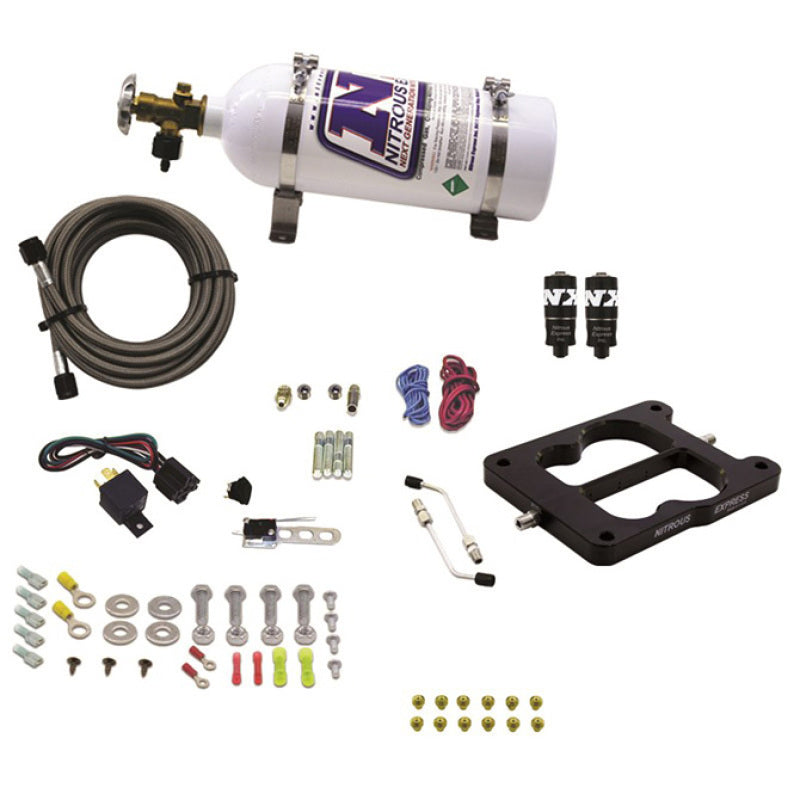 Nitrous Express Q-Jet/Holley Spread Bore Hitman Nitrous Kit (100-150-200HP) w/Composite Bottle