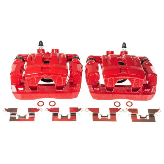 Power Stop 07-10 Ford Edge Rear Red Calipers w/Brackets - Pair