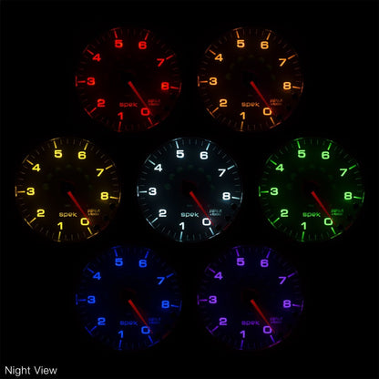 Autometer Spek-Pro Gauge Boost 2 1/16in 60psi Stepper Motor W/Peak & Warn Wht/Blk