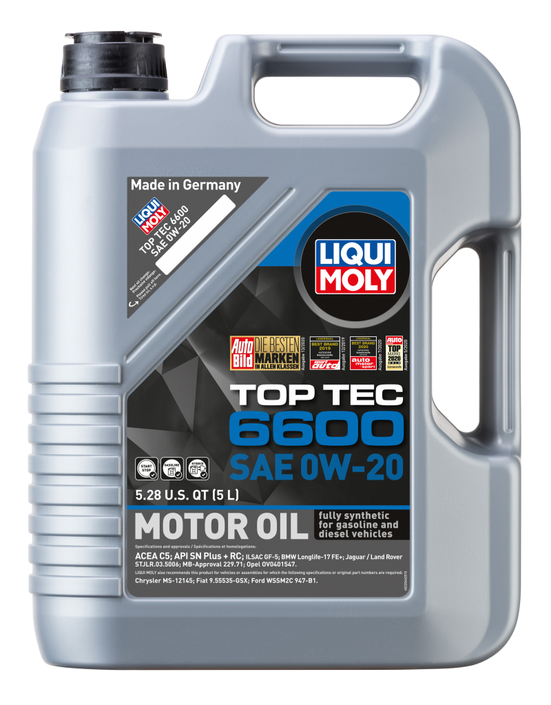 LIQUI MOLY 5L Top Tec 6600 Motor Oil SAE 0W20