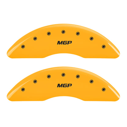 MGP 4 Caliper Covers Engraved Front & Rear Denali Black finish silver ch