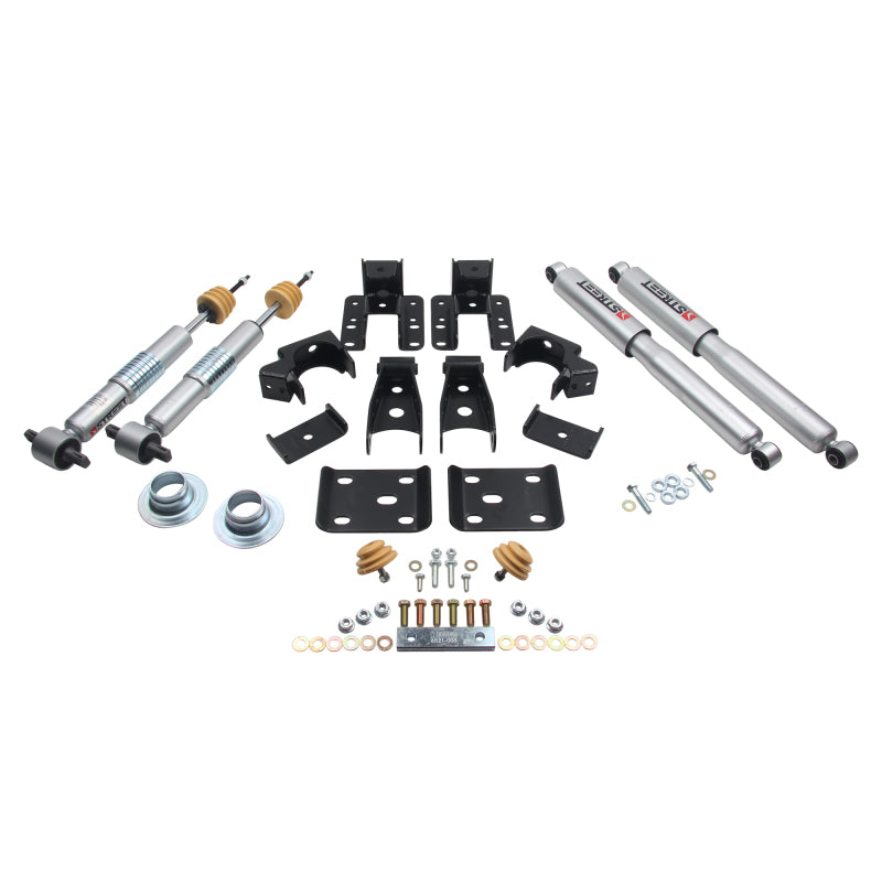 Belltech LOWERING KIT 14-17 Chevy Silverado/Sierra 1in to -2in Front/4in Rear w/ Street Perf Shocks