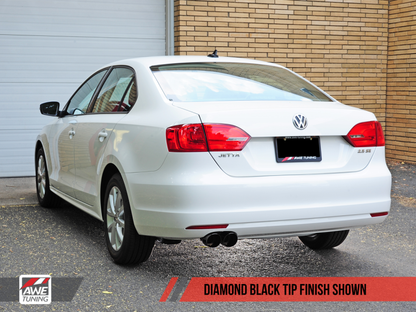 AWE Tuning Mk6 Jetta 2.5L Touring Edition Exhaust - Diamond Black Tips