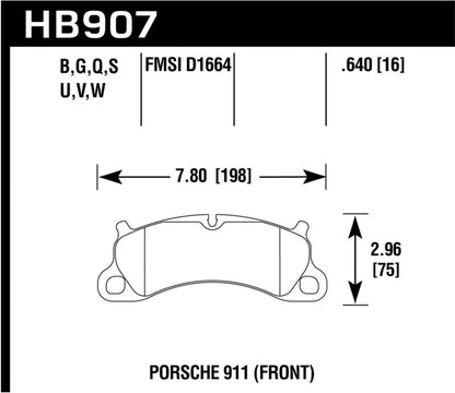 Hawk 12-16 Porsche 911 Carrera S DTC-30 Front Brake Pads