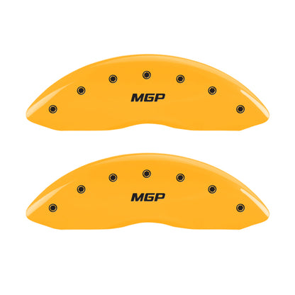 MGP 4 Caliper Covers Engraved Front & Rear No bolts/ST Yellow finish black ch