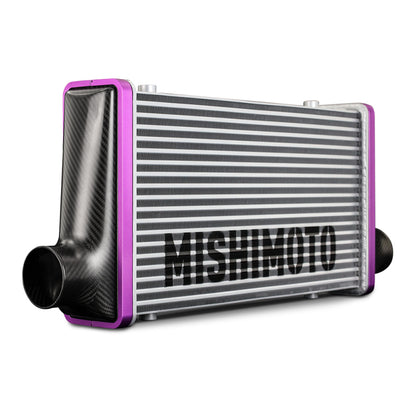 Mishimoto Universal Carbon Fiber Intercooler - Gloss Tanks - 600mm Black Core - S-Flow - GR V-Band