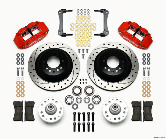 Wilwood Narrow Superlite 6R Front Hub & 1PC Rtr Kit 12.88in Drilled -Red 70-78 Camaro