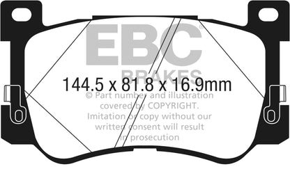 EBC 2017+ Genesis G90 5.0L Yellowstuff Front Brake Pads