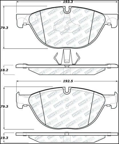 StopTech 11-13 BMW 535i Street Select Front Brake Pads