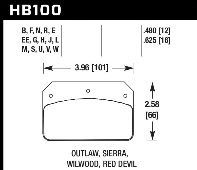 Hawk Dynalite/Outlaw/Sierra Caliper DTC-70 .625 Thickness Motorsports Brake Pads